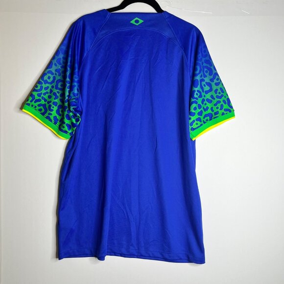 Brazil CBF 2022 Home Soccer Jersey 2XL Blue  & Green Nike Dri-FIT Short Sleeve - Picture 3 of 4